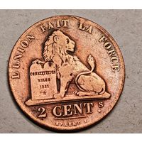 1863 год 2 сантима Бельгия