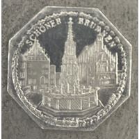 Германия Нюрнберг нотгельд 20 пфеннигов 1921 Прекрасный фонтан трамвайный жетон