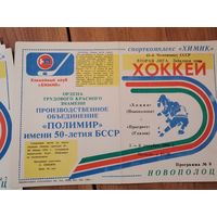 Хоккейная програмка Химик Нп-к - Прогресс Глазов  .5-6 Декабря1990г.