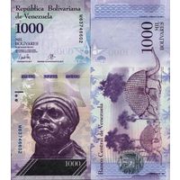 Венесуэла 1000 боливаров образца 2017 года UNC p95b серия М