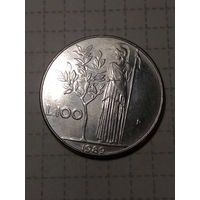 100 лир Италия 1989 год.