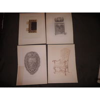 Хромолитографии из издания История декоративного искусства XVI века Издано Анри Лоренсом,Париж, 1892г.3 шт.(Лот 04)С рубля.