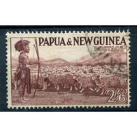 Британские колонии - Папуа Новая Гвинея - 1952/60г. - ландшафты, виды, местные мотивы, 2 6 Sh - 1 марка - гашёная [Mi 20]. #3-WB-90-A-2