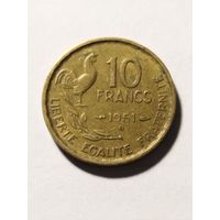 Франция 10 франков 1951