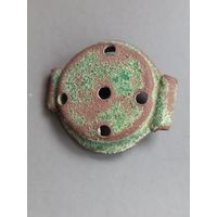 Старинная крышка от курительной трубки , бронза