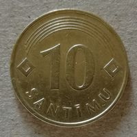 Латвия 10 сантим 1992 год, KM# 17