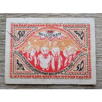 Werty71 Германия 50000000 марок 1923 50 миллионов банкнота Билефельд Перфорация