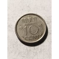 Нидерланды 10 центов 1948