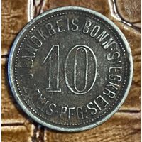 Монета 10 пфеннигов 1918 год. Бонн и Зигкрейс. Веймарская республика.