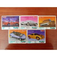 Вкладыши TURBO SPORT, ТУРБО СПОРТ МЯТА. Лот 5 шт. В коллекцию. Доставка бесплатно.