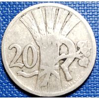 Чехословакия 20 геллеров 1921 г.