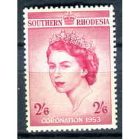 Британские колонии - Южная Родезия - 1953г. - коронация королевы Елизаветы II - 1 марка - полная серия, MNH [Mi 79]. #2-Bc-D-KS-1