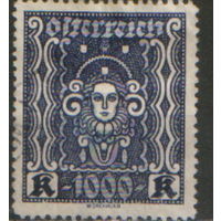 Марка из серии 1922г. Австрия "Символические сюжеты. Кукурузный початок"