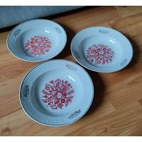 Тарелки суповые большие СССР позолота