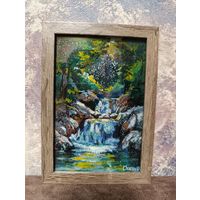 Картина в рамке, темперные краски