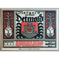 Германия 50 пфеннигов 1920 г Детмольд (Detmold) 268.10a, вар. 10, UNC