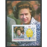 Тувалу(Нунуманга). 60 лет со дня рождения королевы Елизаветы II. 1985г. Mi#Бл75.