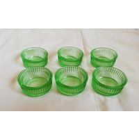 Баночки для желе/крема из уранового стекла Hazel Atlas.