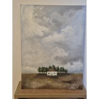 "Дом" картина акрилом, 30х40