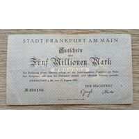 Werty71 Германия 5 миллионов 5000000 марок 1923 Франкфурт на Майне 5 000 000 банкнота гроссгельд