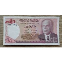 Werty71 Тунис 1 динар 1980 UNC банкнота