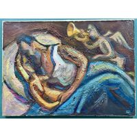 Шварц Радик "В постели с Фрэди Мэркури", 1992г. Львов. Холст, масло. Размер 70,5х51 см.