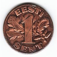 Эстония 1 сент 1929 г. Br _состояние XF