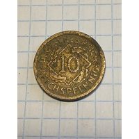 10 рейхспфеннингов 1935г. Старт с 2-х рублей. Смотрите другие лоты, много интересного.