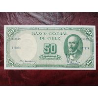 50 песо Чили. Надпечатка 5 сентесимо.