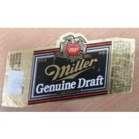Этикетка пива Miller США б/у М447
