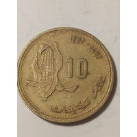 10 сантимов Марокко 1987 год.