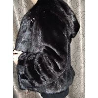 ДИЗАЙНЕРСКАЯ Шуба НОРКОВАЯ с КАПЮШОНОМ. ЛЮКС! ДЛИНА - 62 см. ОГ-106 см.