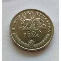 20 лип Хорватия 1999 Брак выкрошка на аверсе