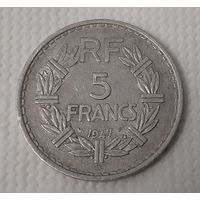 Франция 5 франков, 1947"B" Алюминий /серый цвет/ (1-4-57)