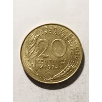 Франция 20 сантим 1974