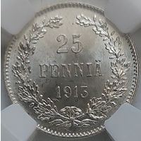 25 пенни 1913 MS-64  Нечастый год