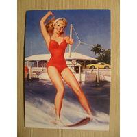 ПОДПИСАННАЯ ОТКРЫТКА PIN-UP. худ. GIL ELVGREN.
