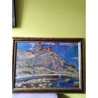 Крохолев П.С. "Крепость" 1972 год картон масло