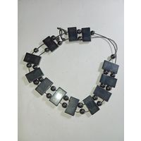 Браслет из Гематита . Распродажа винтажный бижутерии с натуральными камнями .