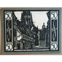 Германия 50 пфеннигов 1921 г Мюнстер (Munster) 916.1, вар.2 aUNC