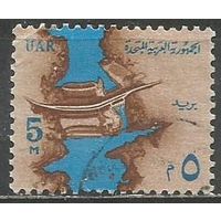 Египет(Федерация). Парусник на Ниле. 1964г. Mi#199.