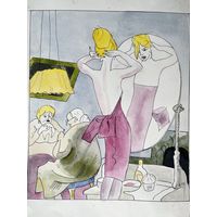 Картина. В.Горяев Оригинал иллюстрации. тушь, акв. 1964г.