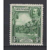 1934 Гренада / Grenada** 1/2 d, Георг V , Пляж, марка из серии SG#135