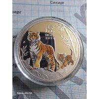 Копия монеты 1 доллар Австралия 2022 г. год Тигра