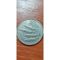 Исландия 10 крон 1987
