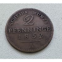 Пруссия 2 пфеннига, 1852  1-15-32