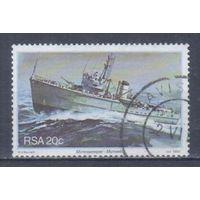 [1171] ЮАР 1982. Военно-морской флот.Корабль.Миноносец. Гашеная марка.