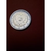 2 евро 2024 Португалия. Юбилейные. Команда Португалии на Олимпийских играх 2024. С рубля. (10) Красивые.