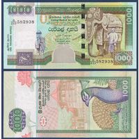 Шри-Ланка, 1000 рупий 2006 г., P-120d (G, слон, храм зуба Будды, павлин), UNC