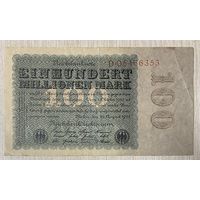 Банкнота 100 миллионов 1923 год. Веймарская республика. С рубля без МЦ.